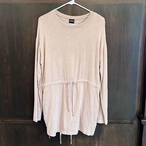 Mono B Tan Long Sleeve Tunic Dress One Size